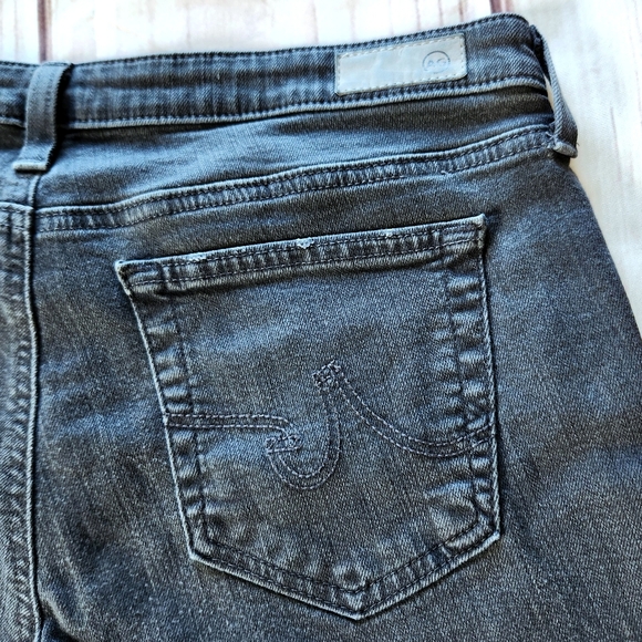 AG Adriano Goldschmied "The Stilt Crop" Cigarette Distressed Black Jean, Size 31 - Picture 7 of 9